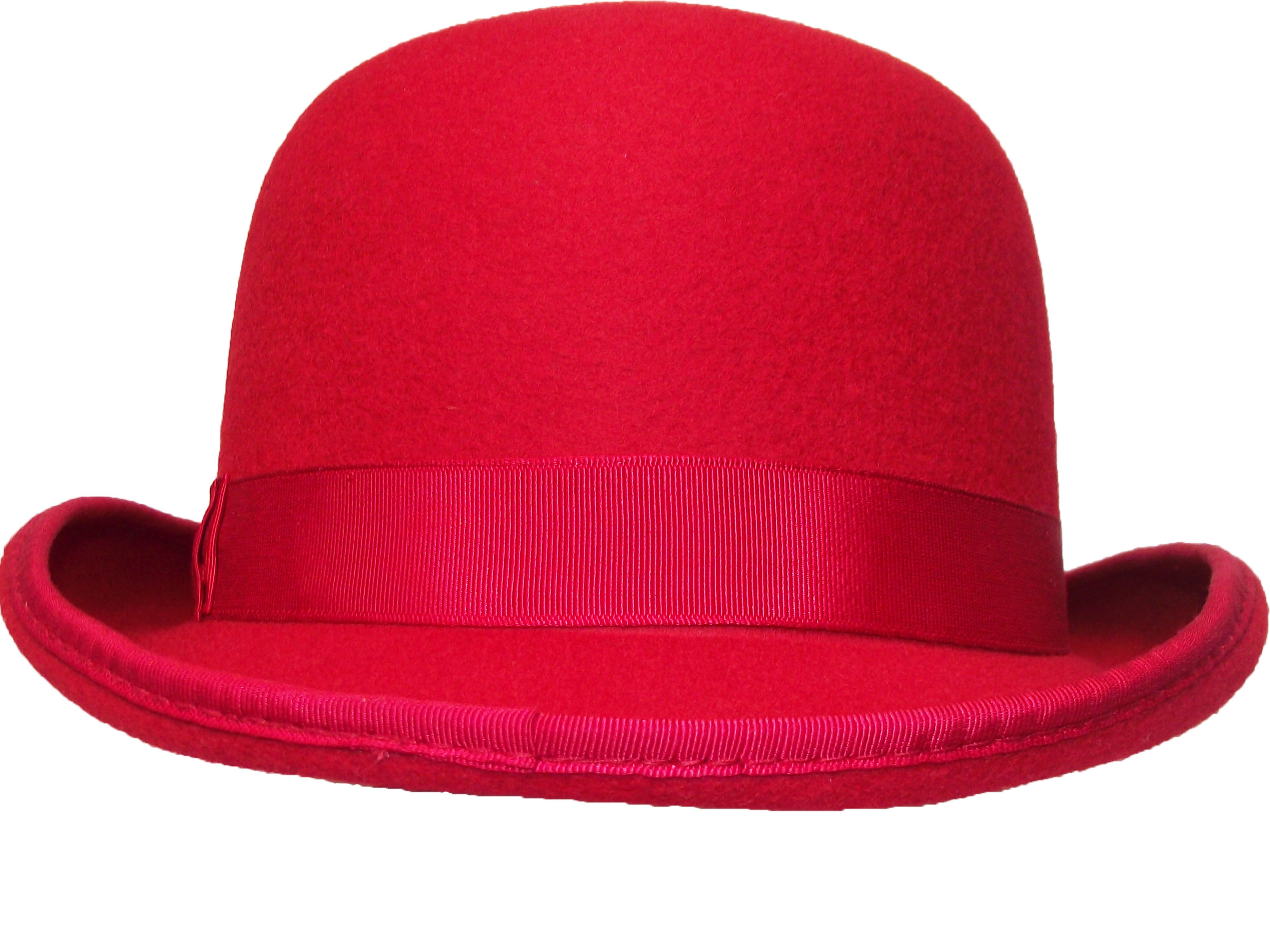 2017 Fashion 100 Wool Warm Felt Hat New Red Bowler Hats For Man And