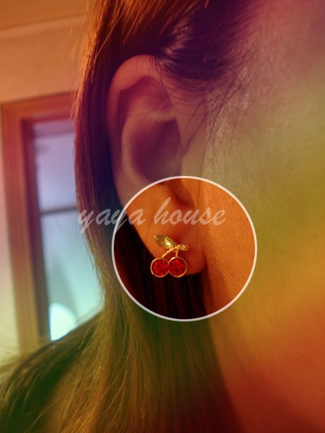 EarringJapanese and Korean fashion jewelry wholesale 3157 Sideng red cherry earrings earrings earrings special promotions