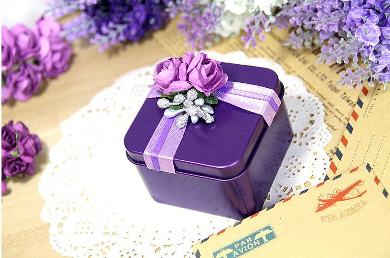 Personalized Purple Candy Boxes Creative Candy Box Wedding Supplies