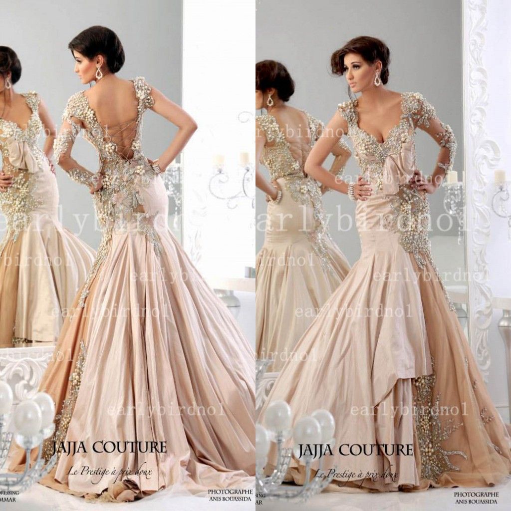 Wedding Formal Evening Dresses 2014 vestidos formales formal evening dresses one shoulder applique bead taffeta sheer backless mermaid vintage christmas