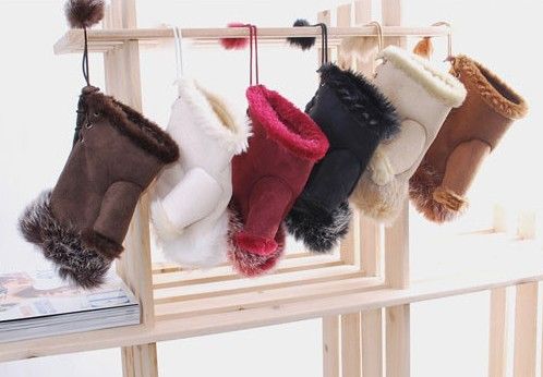 Wholesale - Beautiful Rabbit Fur Gloves Lady's Winter Fingerless Mmulti-colored Half-fingers Glove Free Shipping