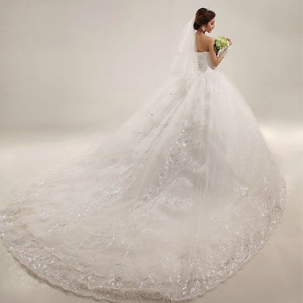 New Luxury Royal Puffy White Applique Beads Catherdarl Train Pleated Wedding Dresses Bridal Gowns Organza
New Luxury Royal Puffy White Applique Beads Catherdarl Train Pleated Wedding Dresses Bridal Gowns Organza