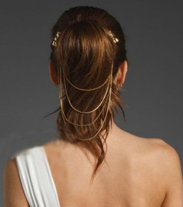 Wholesale - promotion - NEWEST WOMEN'S VINTAGE GOLD/SILVER CHAINS FRINGE TASSEL HAIR COMB CUFF WOMEN HEAD CLIPS HAIRBAND