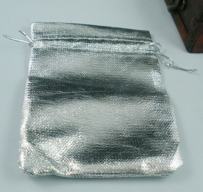 100Pcs Silver Plated Gauze Jewelry Gift Pouch Bags For Wedding Favors With Drawstring 7x9cm от DHgate WW