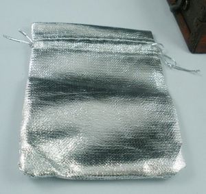 100pcs Gümüş Kaplamalı Gazlı Gazlık Mücevher Hediye Torbaları Düğün iyilikleri için Düğün iyilikleri 7x9cm