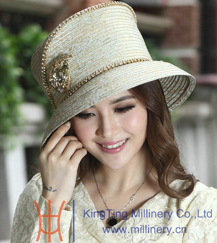 Women Dress Hat Satin Dress Hat Fashion Dress Satin Ribbons Hat Church