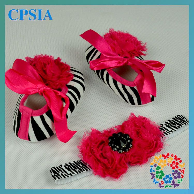 ... Zebra with ribbon baby girls shoes on sale New arrival -24setslot 08