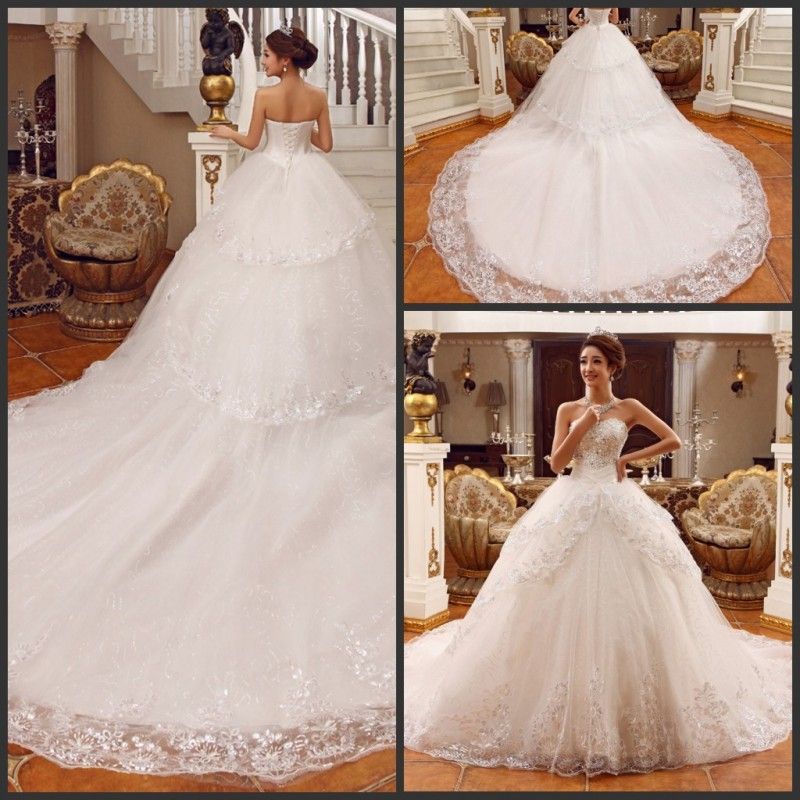 2016 Luxury Bridal Dresses Gowns Exquisite Free Petticoat Lace Ball