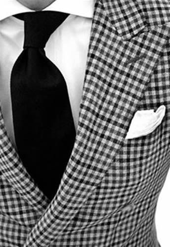 Custom Made To Measure Black White Checkered Men Suits,Bespoke Gingham