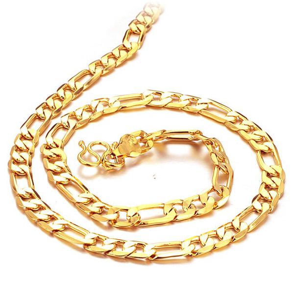

Реальный твердого 24K желтое золото ожерелье обочины звена цепи цепь