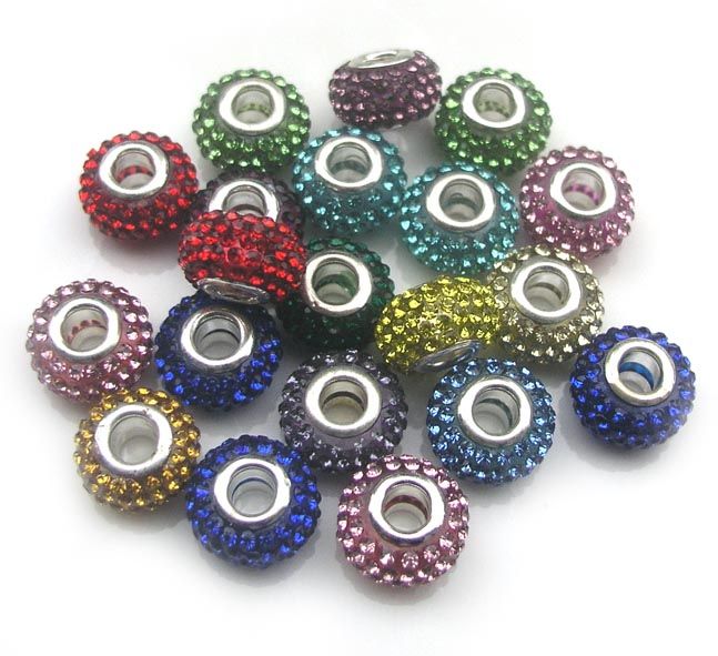 Brand New 14MM Resin Rhinestone Multicolor Crystal Beads Silver Plated Core Big Hole Loose Beads for European Bracelets Jewelry DIY, Black
Brand New 14MM Resin Rhinestone Multicolor Crystal Beads Silver Plated Core Big Hole Loose Beads for European Bracelets Jewelry DIY, Black