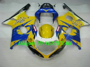 SUZUKI GSXR1000 K2 00 01 02 GSXR 1000 2000 2001 2002 ABS Sarı Mavi Periler Set + Hediyeler SM01 Için Motosiklet Fairing Kiti