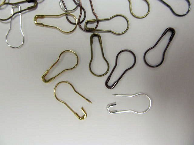 1000 pcs Bulb Gourd Pearshaped Brass safety pins Black Silver Gold Bronze color