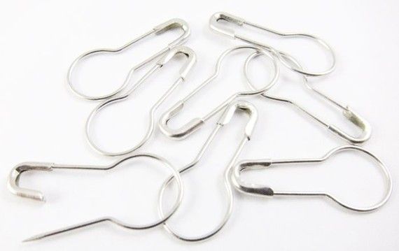 1000 pcs Bulb Gourd Pearshaped Brass safety pins Black Silver Gold Bronze color