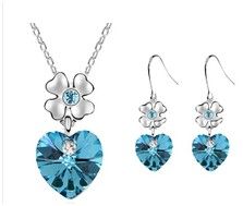 925 Silver Plated Austrian Crystal Jewelry Sets Bridal Wedding Rhinestones Gemstone Gold Jewelry African Earrings Necklace Set 868
