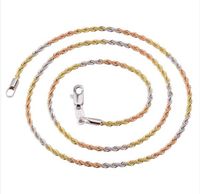 ... Mix Color Twisted Necklaces Chain Women k and Rose and white Gold for