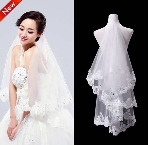 Top Quality Elegant 2T White/Ivory Crystal Beaded Lace Wedding Veils Bridal Veils With Lace Wedding Favor Veils Cheap In Stock Free Shipping
Top Quality Elegant 2T White/Ivory Crystal Beaded Lace Wedding Veils Bridal Veils With Lace Wedding Favor Veils Cheap In Stock Free Shipping