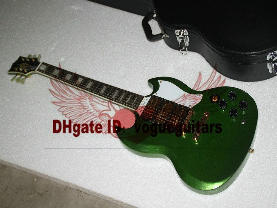 Green 3 Pickups Sg Electric Guitar High Quality Best Cheap Ovation