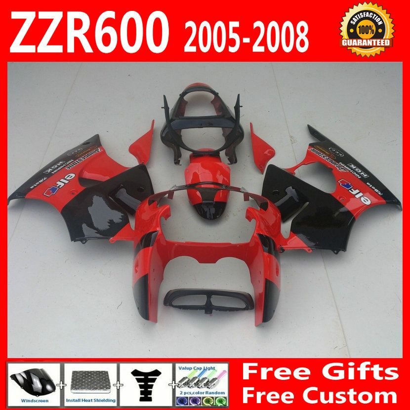 Red black MotoGP scheme Fairings set for Kawasaki ZZR600 2005 2006 2007 2008 ZZR-600 05 06 07 08 ZX600J fairing body kits DS32, Same as picture
Red black MotoGP scheme Fairings set for Kawasaki ZZR600 2005 2006 2007 2008 ZZR-600 05 06 07 08 ZX600J fairing body kits DS32, Same as picture
