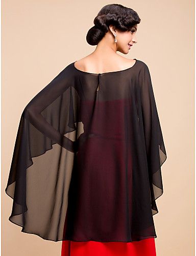 Christmas Extra White Black Chiffon Short Bridal Wedding Wraps/Evening Hood/Wedding Hooded Poncho (More Colors) HW1220005