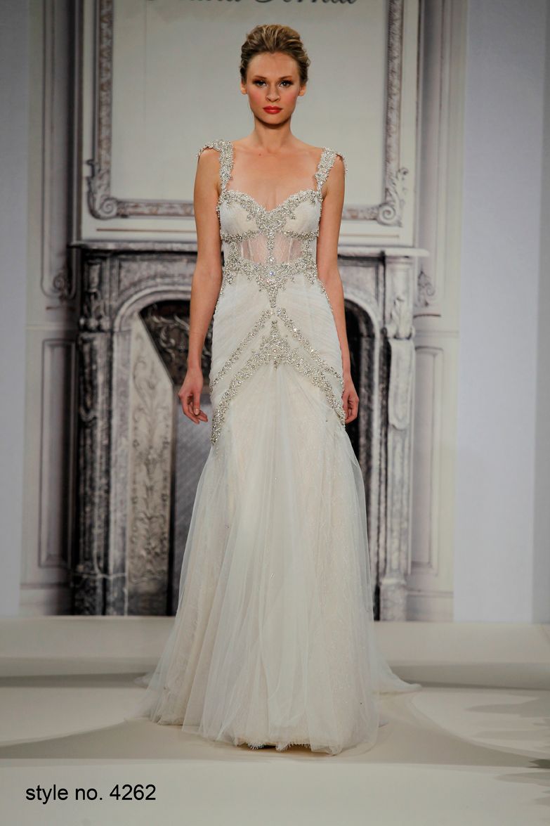 beaded wedding dress with straps