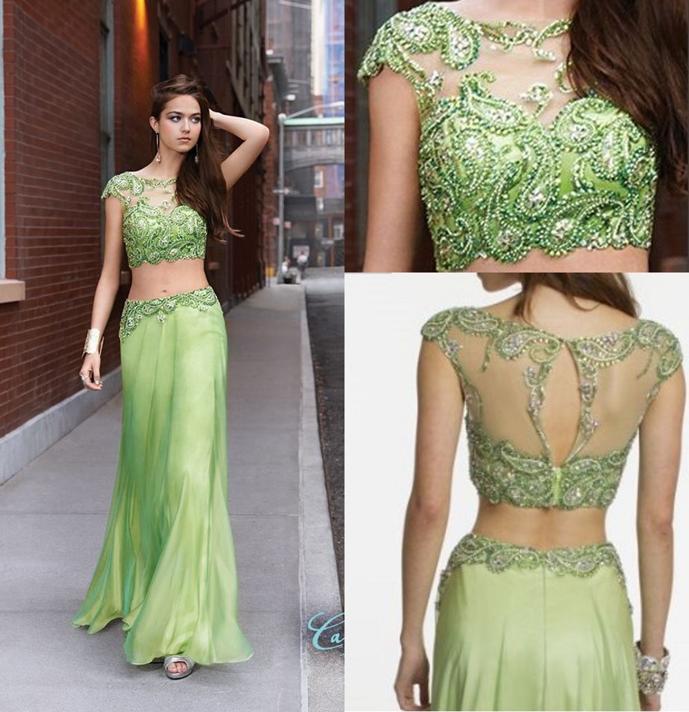 Camille La Vie 2018 Green Two Piece Prom Dresses Crew Capped Sleeve Dress Beaded Sheer Back Crystals Indian Style Long Formal Gowns, Custom made
Camille La Vie 2018 Green Two Piece Prom Dresses Crew Capped Sleeve Dress Beaded Sheer Back Crystals Indian Style Long Formal Gowns, Custom made