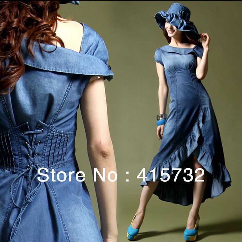 2016 New Summer Thin Jeans Fashion High Quality Plus Size Denim Dress