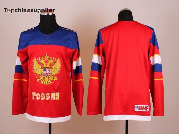 2014 Olympics Russia Hockey Jersey Red Ice Hockey Jersey Team Russia