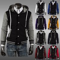 Cheap New Arrived Fashion Men's Jacket Hoodie Baseball Uniform Baseball jacket Coat cardigan style sports sweatshirts