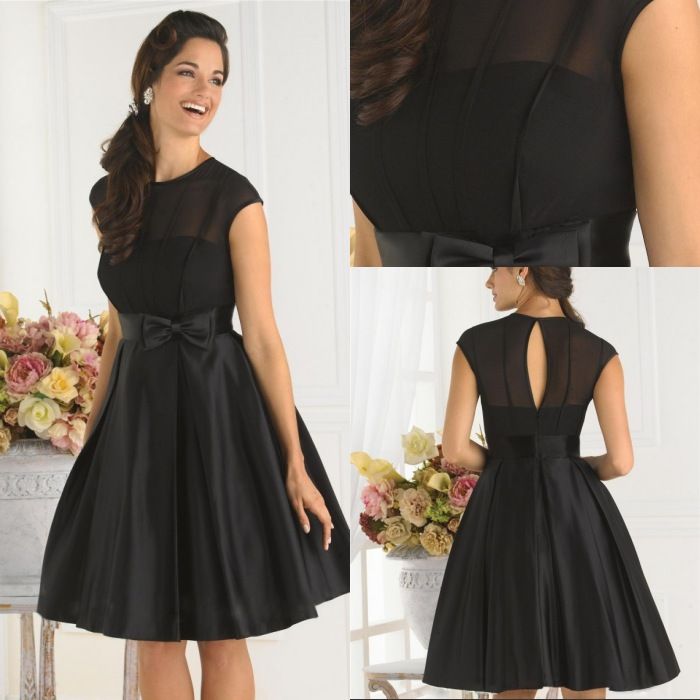 black cocktail dress with sleeves