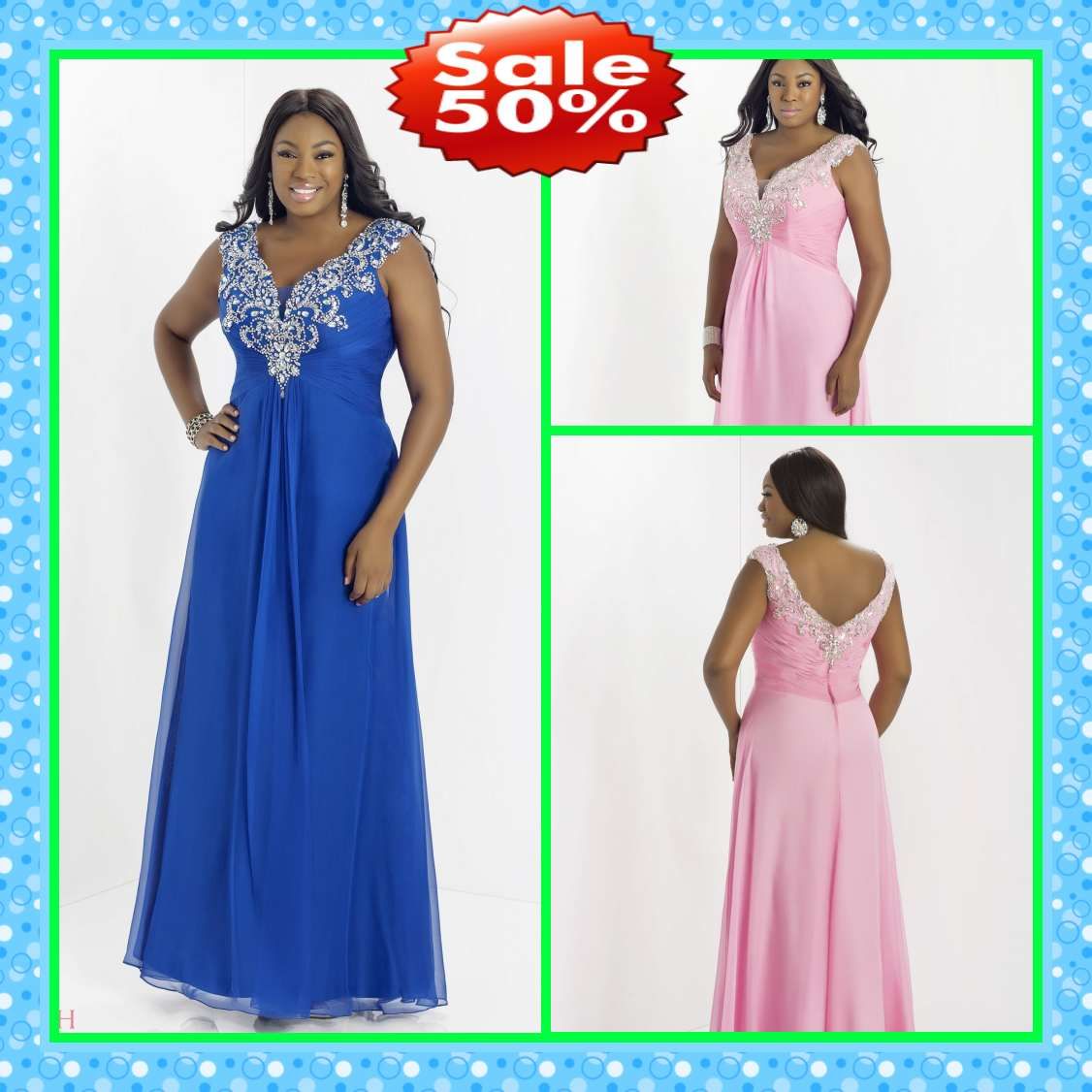 royal blue and pink combination gown