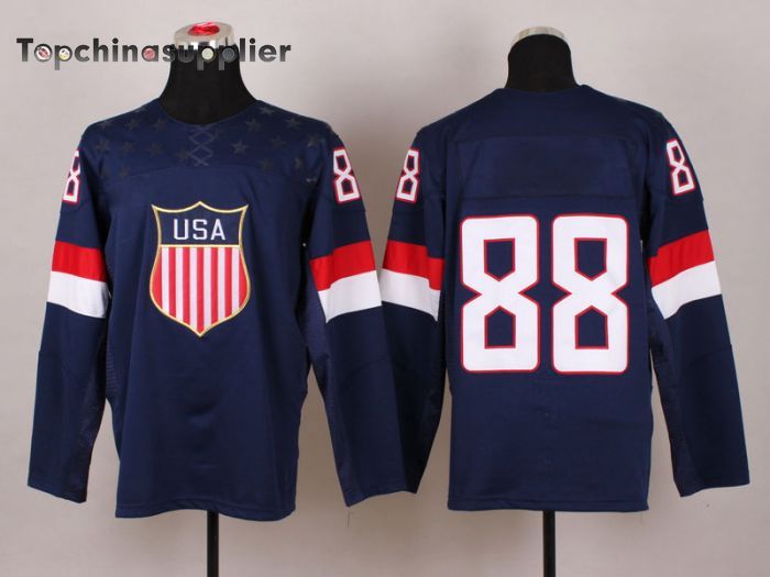 2017 Team Usa 88 Kane 2014 Olympic Usa Hockey Jersey Navy Blue Field