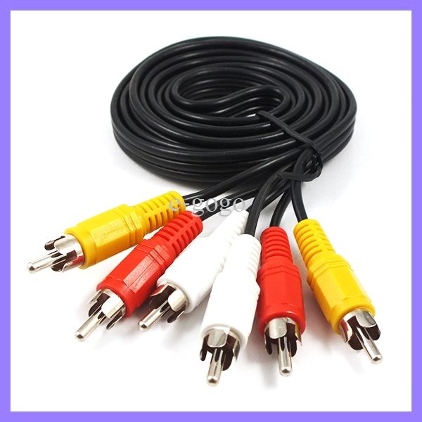 2017 Triple 3 Rca To 3 Rca Cable Composite Audio Video Male Male Av