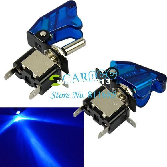 Wholesale - New hot selling 10pcs Car Auto Cover LED SPST Toggle Switch Control On/Off 12V 20A Blue TK_CB109 Wholesale - New hot selling 10pcs Car Auto Cover LED SPST Toggle Switch Control On/Off 12V 20A Blue TK_CB109