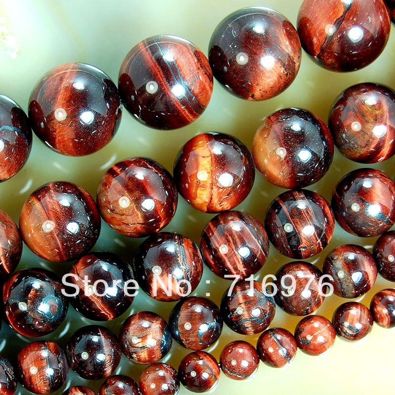4mm 6mm 8mm 10mm 12mm Red Tiger Eye Round Beads 15.5" Pick Size
