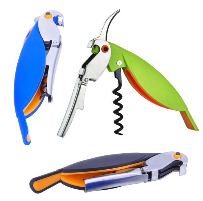Best Quality Parrot Bottle Opener Whit Hippocampal Knife Stainless Steel Corkscrew For Cans Jars