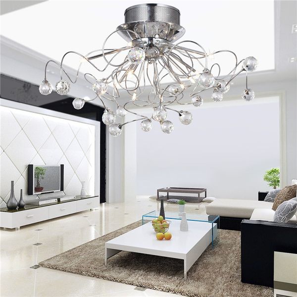 Moderna lámpara de techo de cristal led luz luz de cristal del ... Lamparas de cristal modernas