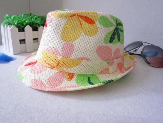 Kids Straw Fedora Hat Baby Summer Straw Cowboy Hat Boys Girls Straw Fedoras Baby Strawhat 10pcs
