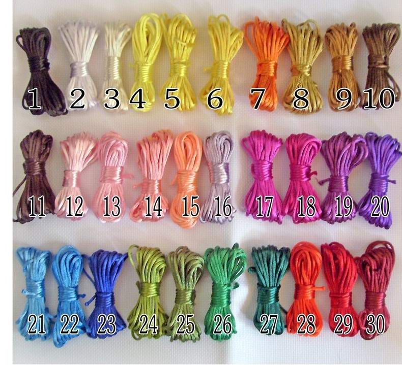 10 RollsLOT wire cord 20 meters each roll Chinese Knot Satin Nylon Braided Cord Macrame Beading Rattail 3mm