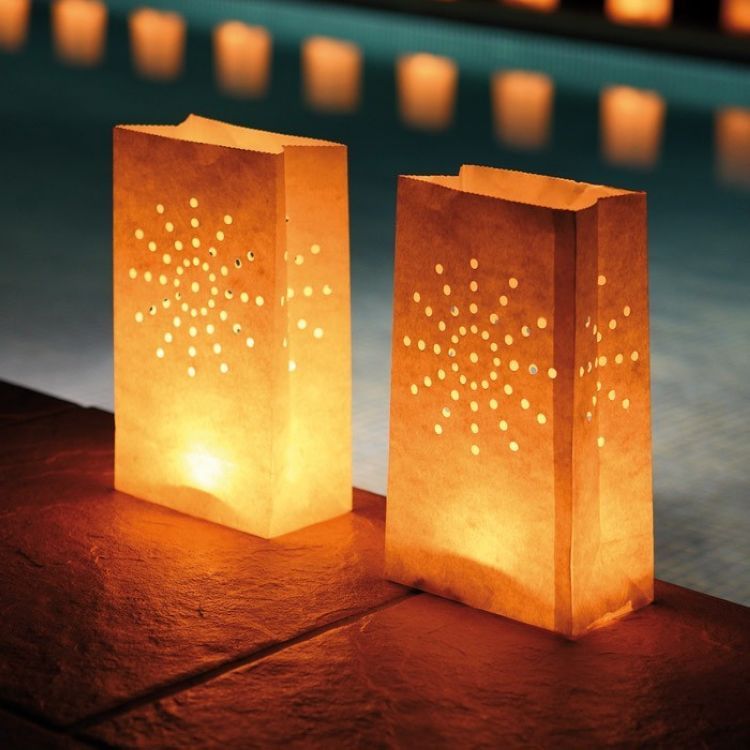 X Sun Firework Luminaria Diy Manual Paper Lantern Candle Bags For Xmas