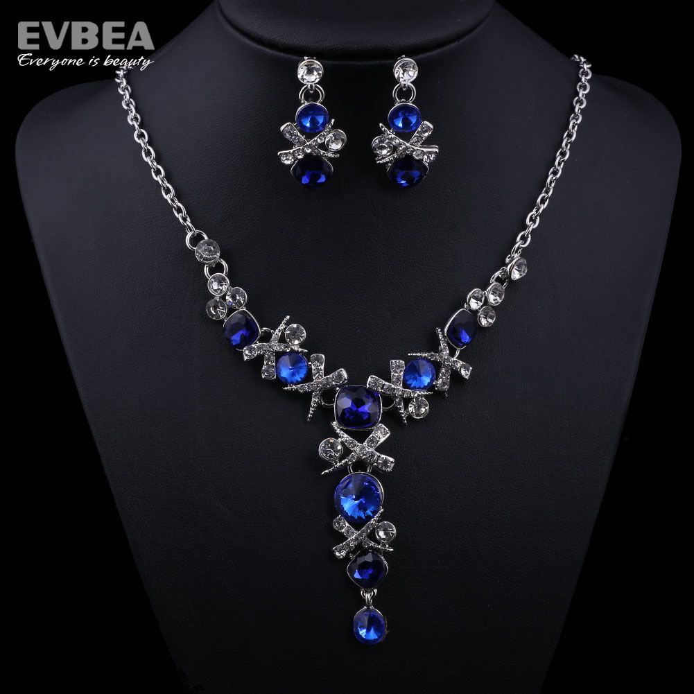 2017 Royal Blue Crystal Alloy Jewelry Sets Bridal Jewelry Sets Wedding Accessories Evbea From