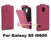 Wholesale For Galaxy S5 New Verticle Up and Down Open PU Flip Leather Case Cover With Credit Card Slot For Samsung Galaxy S5 S i9600