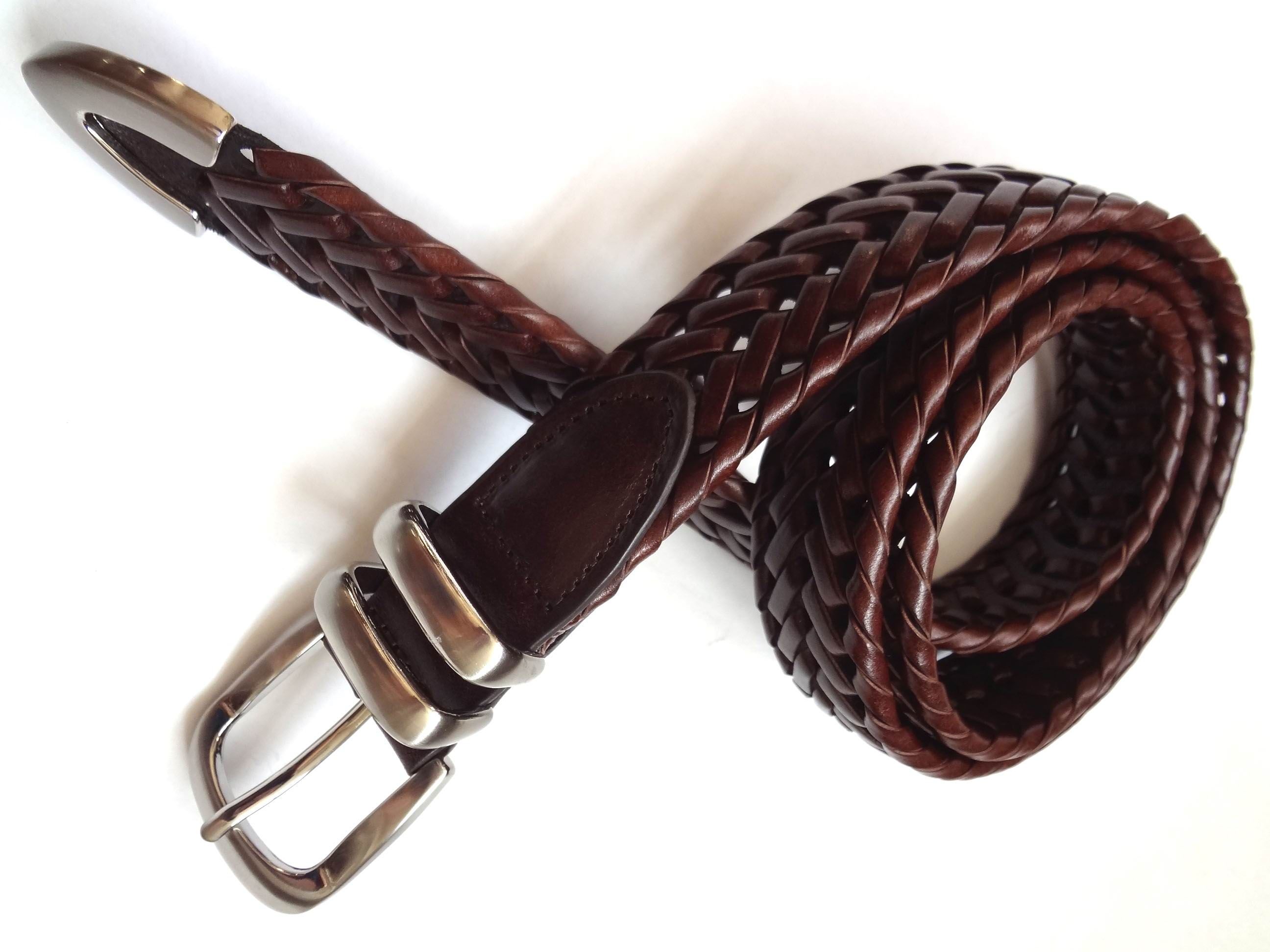 Western Jean Braided Leather Belt, Burnished Casual Braided Belt Garter Belts Dance Belt From ...