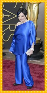 2022 Liza Minelli Oscar'da Pantolon Suits Ünlü Abiye Uzun Kollu Abiye İki Adet Tafta Artı Boyutu Geniş bacaklı Pantolon