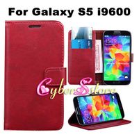 Wholesale For Galaxy S5 Luxury Retro Vintage Flip PU Wallet Leather Case Cover With Card SlotS Pouch Stand For Samsung Galaxy S5 S i9600