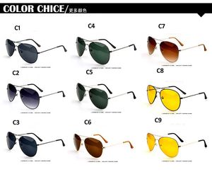 Güncelleme Pilot Güneş Erkekler Metal Çerçeve Klasik Gözlük Gece Gözlüğü Mix Renkler 20 adet / grup Toptan