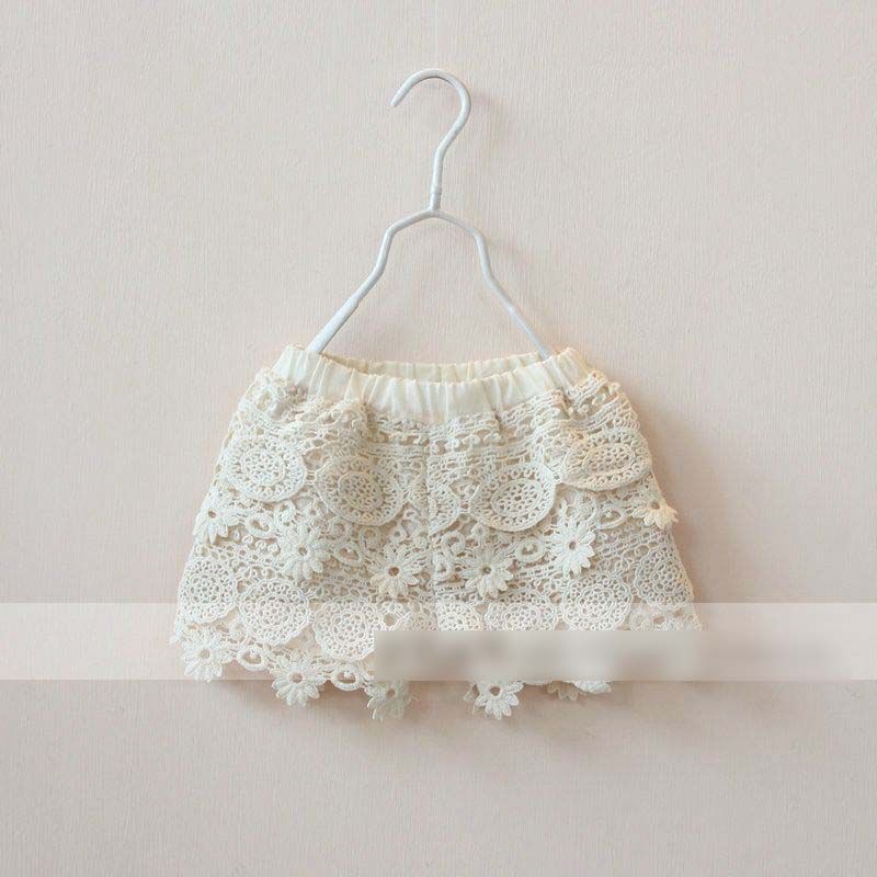 New Fashion Baby Girls Lace Shorts Children Lace Hollow Out Tiered