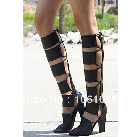 Free Shipping 2013 New Summer Shoes For Women Knee High Leather