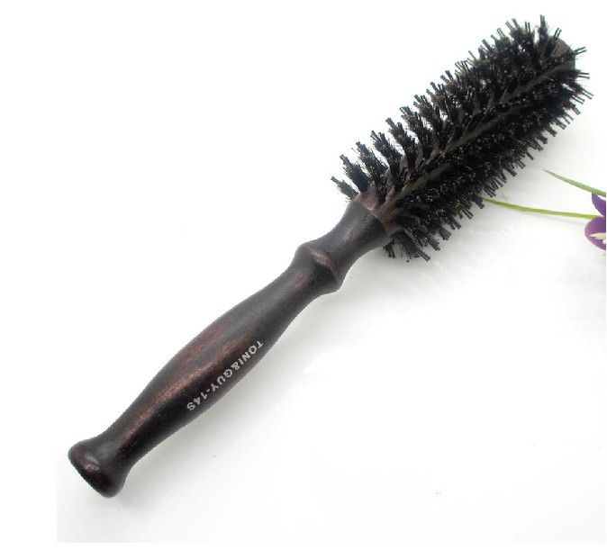 Women 100 Pure Boar Bristle Brush Wooden Hair Combs,Round Brush Comb