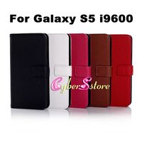 Wholesale For Galaxy S5 High Quality Litchi Flip PU Wallet Leather Case Cover With Card SlotS Pouch Stand For Samsung Galaxy S5 S i9600